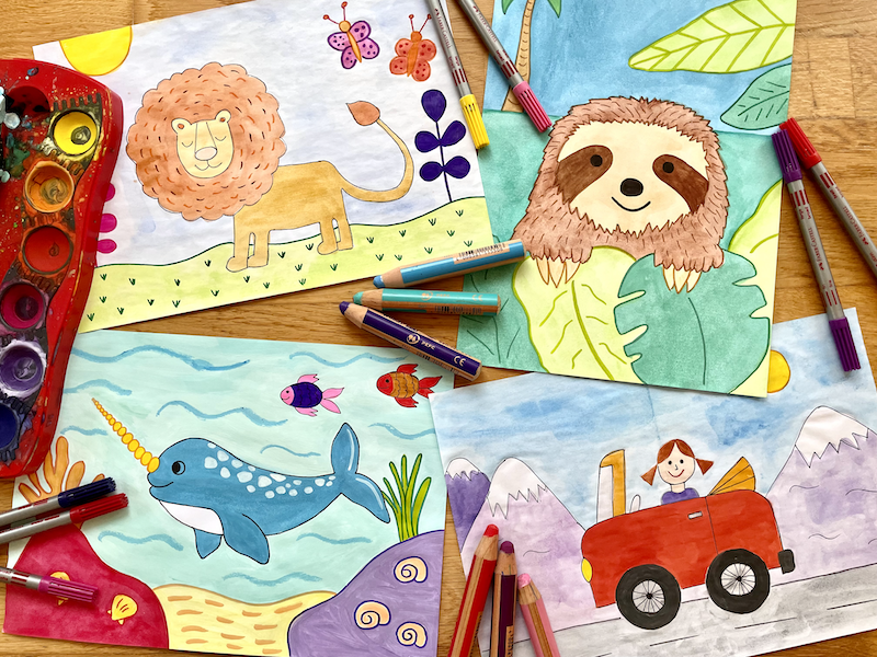 Malzauber Online Malvideos Kinder - Motive April 2024