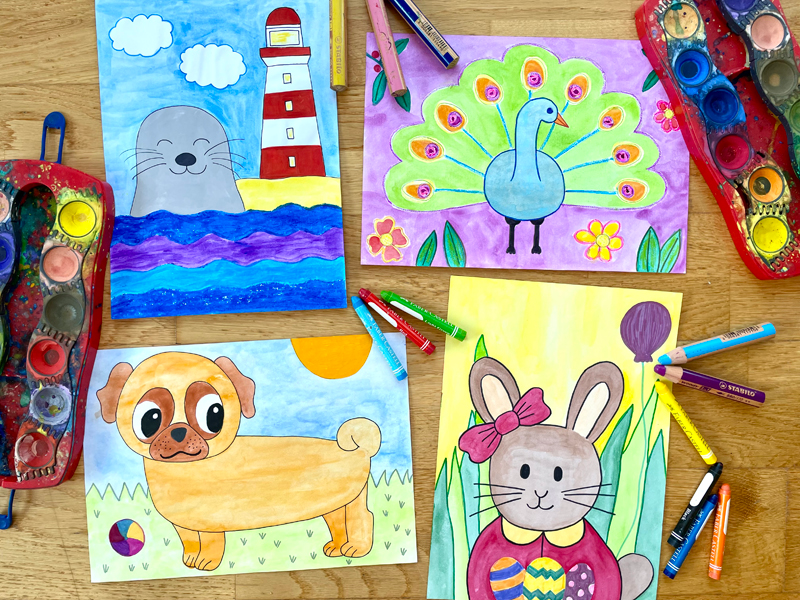 Malzauber Online Malvideos Kinder - Motive April 2025