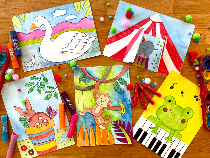 Malzauber Online Malvideos Kinder - Motive April 2026