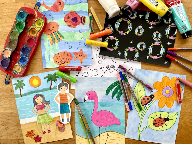 Malzauber Online Malvideos Kinder - Motive August 2024