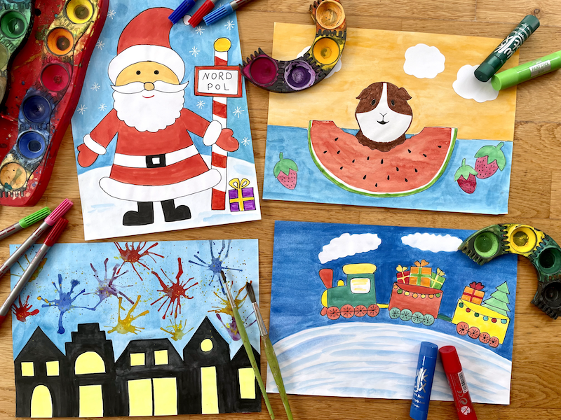 Malzauber Online Malvideos Kinder - Motive Dezember 2024