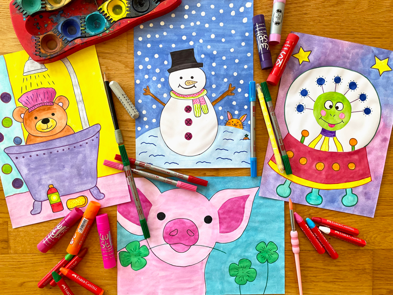 Malzauber Online Malvideos Kinder - Motive Januar 2026